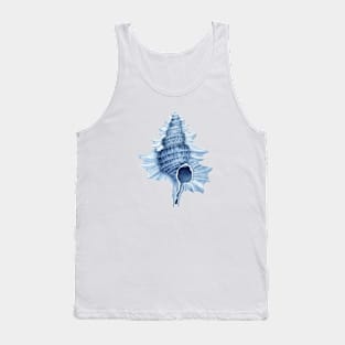 Blue watercolour seashell. Tank Top